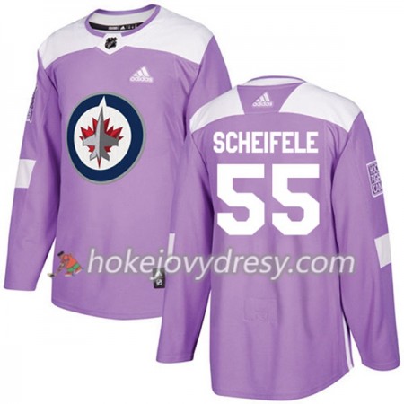 Pánské Hokejový Dres Winnipeg Jets Mark Scheifele 55 Adidas 2017-2018 Nachová Fights Cancer Practice Authentic
